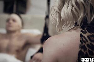 Isn't it wild how this dirty blonde stepmom uses her hands and big tits to help her stepson with his monster cock?