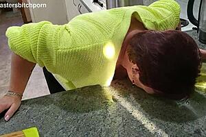 KIWI MILF SUB SLURPS UP the Wine After Her MASTER SPILLS It Everywhere!