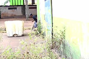 Dominate My Neighbor's Pussy with Dildo in Abandoned Garage While She Squirts Creampie and Takes Anal Deepthroat Action Outdoors