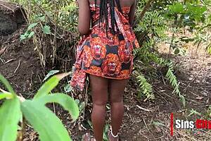 Ebony Prince Catches and Fucks Virgin Maid with Big Ass Doggystyle Outdoors in Hardcore African Action