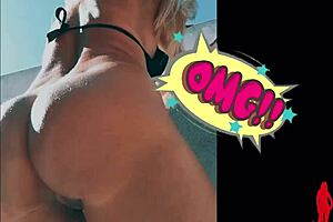 hey, it's such a steamy afternoon with this hot milf showing off her natural tits and blonde hair in the garden