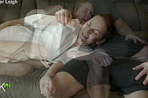 Mommy and Stepson Share a Couch Together