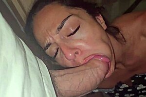 Brunette milf with big tits gives blowjob outdoors then gets fucked doggystyle by big cock.