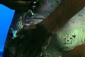 messy food birthday cake girl having fun