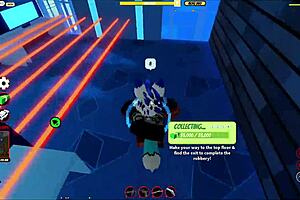 Cop giving blowjob during Roblox Jailbreak gameplay session 😏 Who knew police action could get this steamy?