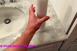 i was trying to clean the bathroom but he came on my face