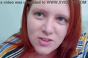 Chubby hotwife ruiva chupa eagerly and squirts thinking of her lovers