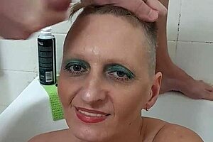 Watch out! German MILF Sandra gets cum all over her face in explosive cumshot!