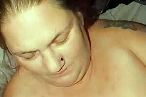 In the trailer park, blonde milf rides big black cock and gets cum on her big natural tits.