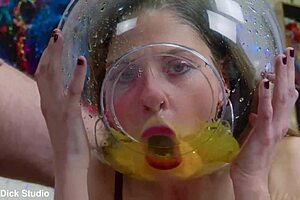 Alice Maze endures extreme piss recycling by spewing face in bowl and drinking it repeatedly