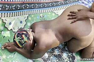 Cheating wife bent over doggystyle by husband's black friend outdoors!