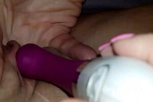 You finger that pussy until orgasm hits, wife. Make it wet with your toy vibrator.