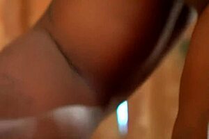 Light-skinned beauty Alexis Silver takes on a massive black dong in intense anal action. She rides it hard.