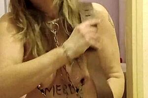 2024 12 11 Esclave F Autoseance Ceinture et Leche WC 😈🔒