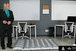 Nina, as your boss, why don't we fuck during this Nuru massage? She asks provocatively in the office.