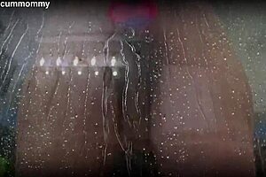 Spied on my chubby roommate using her new toy in the shower