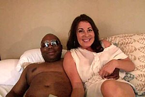 hey this horny milf is riding that black cock hard in cowgirl 😈