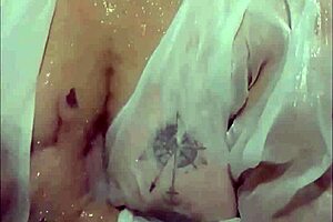 The viral student took a solo bath in the shower, showing off her curvy big ass and balloon features.