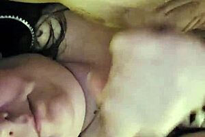 This cock gobbling slut is giving hardcore oral in homemade style