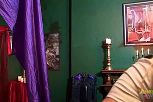 two milfs in latex pantyhose and heels enjoy anal penetration with cum in mouth during threesome cosplay.