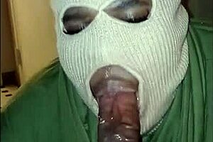 Super sloppy deep throat blowjob from masked girl with big tits big ass interracial black cumshot facial pov handjob on big black cock deepthroat gagging choking cum covered swallow spitting!!