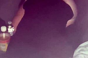 Pretty Hooker Gives Nighttime Blowjob in Car Until Cum Spills Out and She Sucks It Back