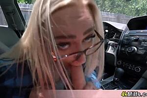 busty stepmom elena sucked my dick in the car while i filmed it