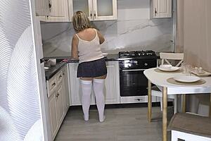 Milf felt exhausted after a long day so she casually invited homemade anal action in her big ass.