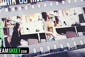 Smoking-hot brunette stole a dress so the security guard ripped it off and gave her anal creampie