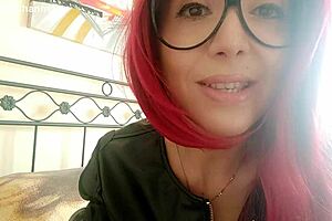 Stepson tears off milf's clothes in homemade video. He splashes cum on her lingerie body.