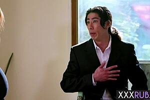 i felt amazing as redhead milf lauren phillips massaged me her best client then gave extra rough titty fuck with big tits and big ass blowjob