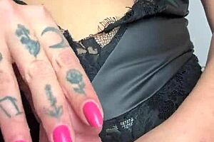 Dominant mistress teases her chastity-locked slave with strapon worship in a femdom pov session.