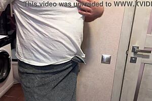 Stepmom Cheats On Husband With Stepson While He's At Work! Russian Amateur Gets Doggystyle Pov Creampie And Blowjob In Petite Big Ass Action.