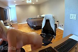 What if this busty stepmom milf goes wild masturbating in a live free full scene with pussy stretching?