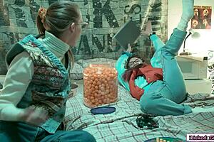 Nerd Babe Scissoring Intensely with Lesbian BFF in Hairy Fantasy