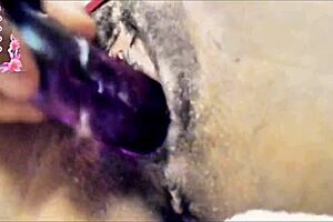 why does chilena amateur show hairy pussy squirting twice with dildo in bedroom videollamadas?