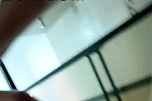 pov narrative shows young redhead stepsister getting wildly fucked in shower with blowjob and doggystyle action