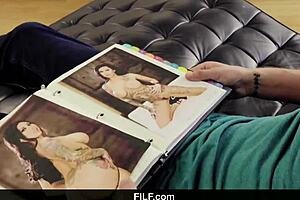 in a neutral story, lily lane catches her stepson jerking off to his stepmom in the kitchen during yoga