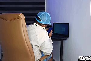 Hot stepmom, why are you sucking and slopping on this big cock to swallow cum in mouth?