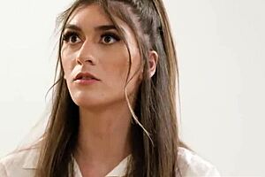 The vibrator is not enough so she lets me lick her pussy.. ohh its so wet and shaved!