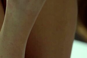 Petite asian babe li moon strips lingerie to pose naked with big ass