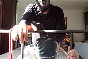 Laura On Heels Sexy Milf Bound In Latex Stockings And Heels Gets Fucked With Cum On Tits