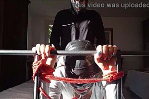 Laura On Heels Sexy Milf Bound In Latex Stockings And Heels Gets Fucked With Cum On Tits