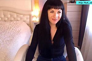 helga muah aka jessy teases in chair with strip clit caress fingering