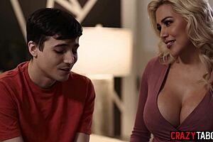 intriguing big tits milf stepmom caitlin bell contrasts by sucking stepsons ricky spanish cock over his ex girlfriend