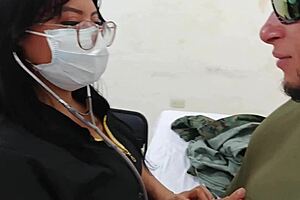 Doctora latina you getting perverted in the military hospital fucking patients right in the consulta like a total puta?