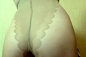 nylon mistress elza koms dominates with ass worshiping and feet in lingerie and heels