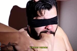 Brazilian brunette lady gives femdom handjob to cheating husband in revenge snow scene with friend