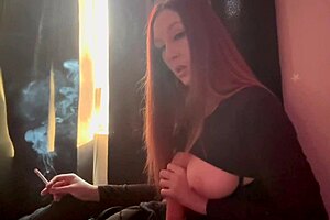 Hey, watch me smoke and play with this dildo, says Italian big tits milf Artemisia Love.