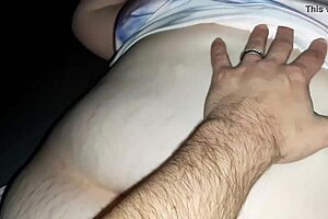 Oh wow I'm undressing my wife and playing with her big tits while she's blindfolded